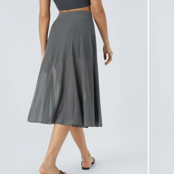 HALARA Women's Gray Midi Faux Wrap Skort. Size XL - Picture 3 of 14